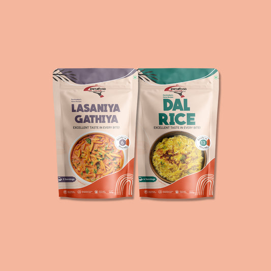 Lasaniya Gathiya - Dal Rice - Combo of 2 items