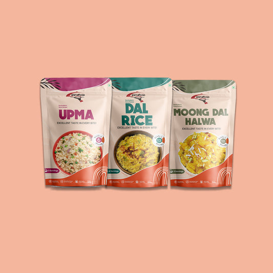 Upma - Dal Rice - Moong Dal Halwa - Combo of 3 items