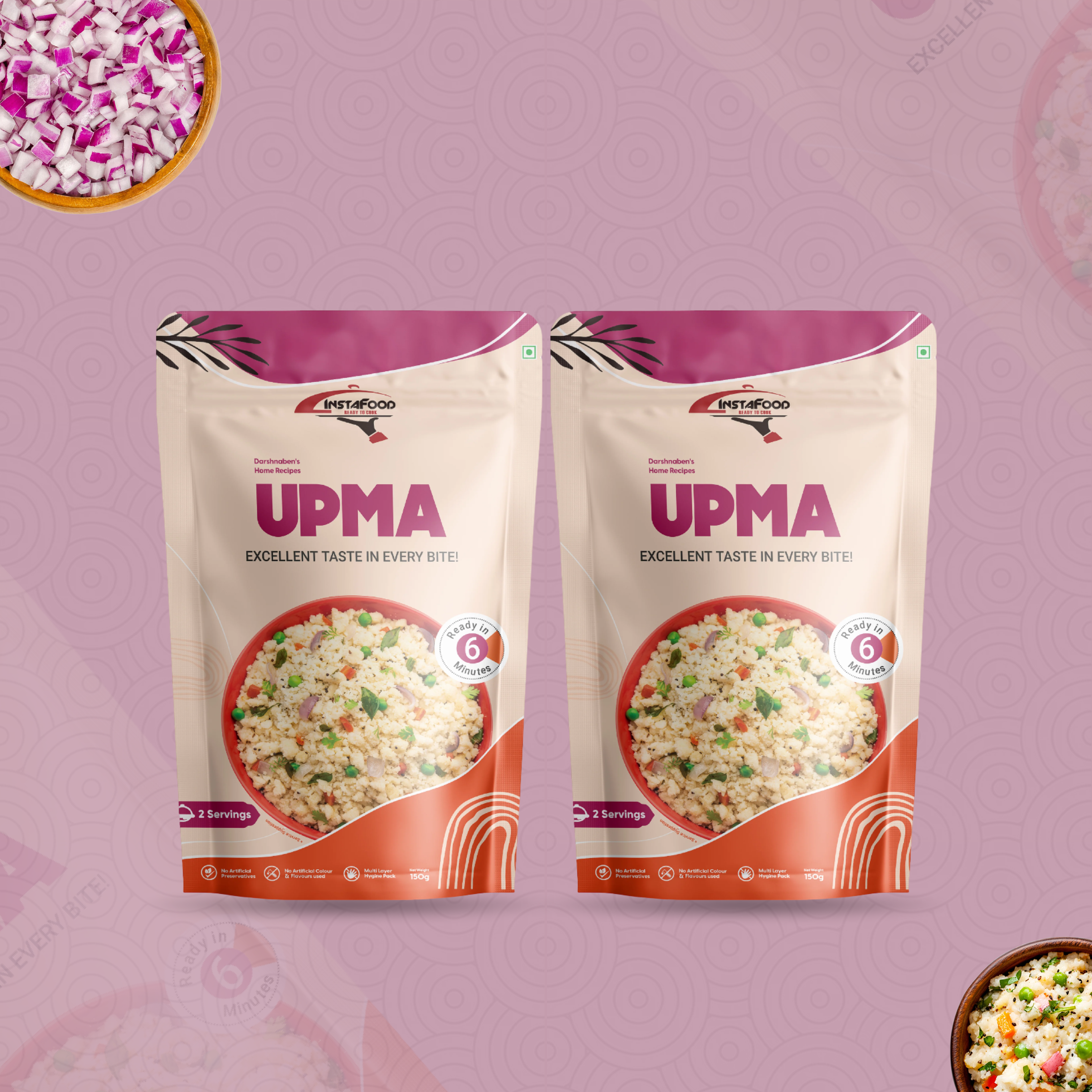 Upma – 150gm | After Cooking Gets 300gm to Serve