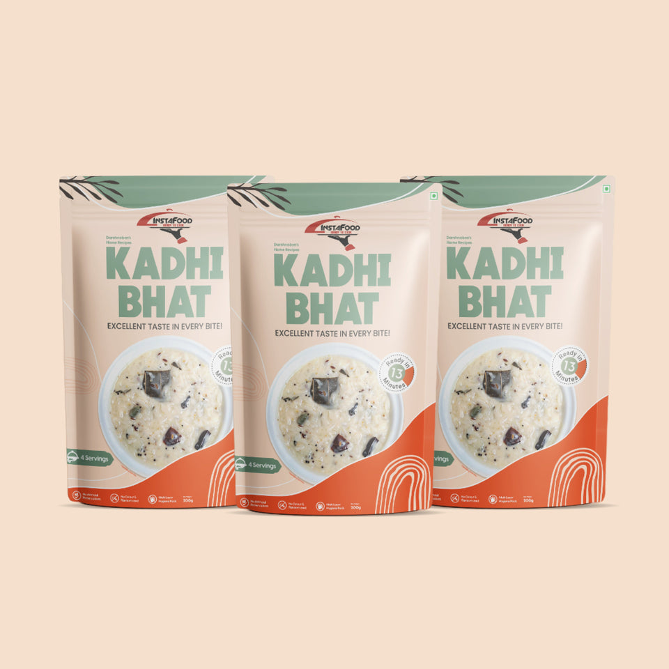 INSTAFOOD Kadhi Bhat Ready to Cook 600 gm | Instant Food | Ready to Eat Meal | Just Add Butter Milk and Cook (pack of 3) - ShetaExports By Instafood